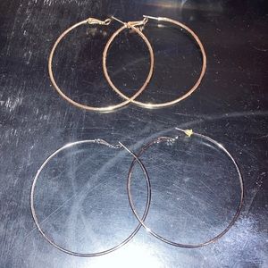 Loft hoop earring bundle like new condition gold, gunmetal grey